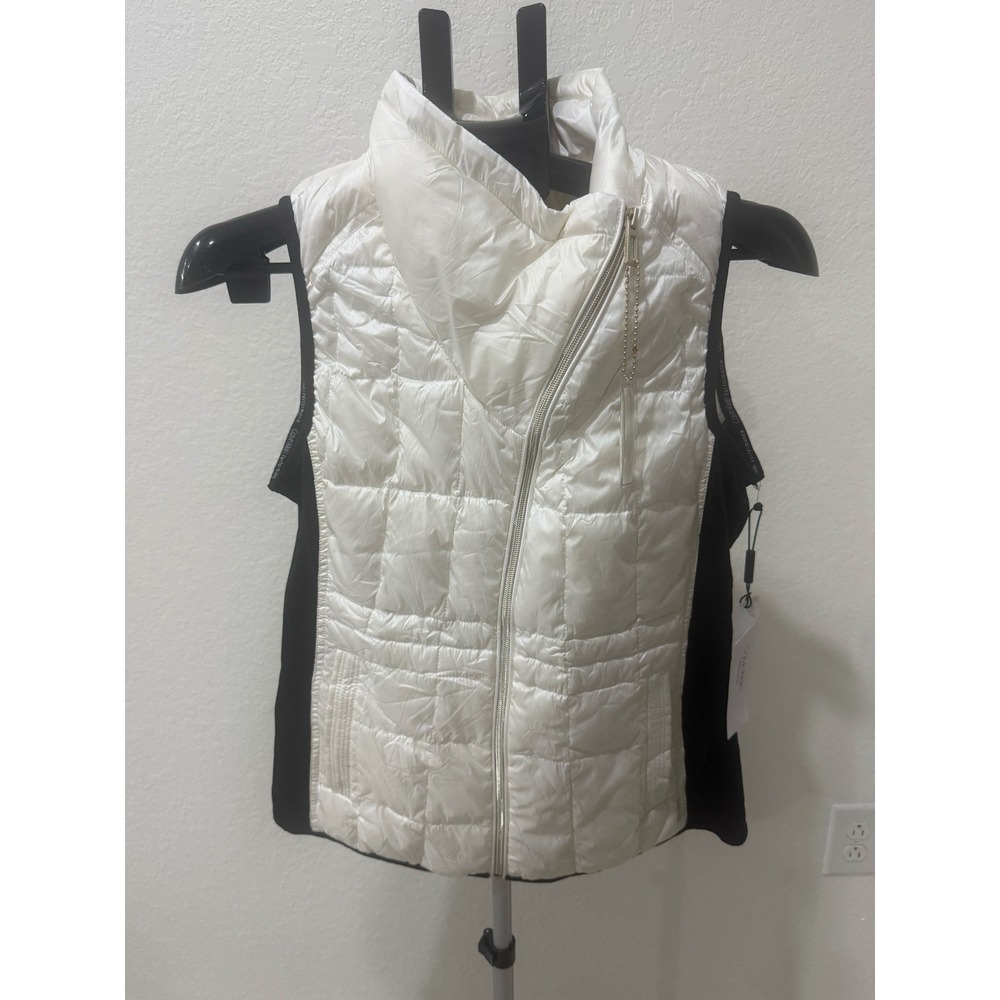 Calvin‎ Klein Performance Womens S Premium Down Puffer Vest White Black NWT